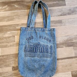 The Alamo Embossed Denim Jean Tote Bag USA Tyca I-A of Machinist Aerospace